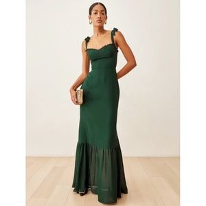 Reformation Jasen Dress in Forest (Size 10)